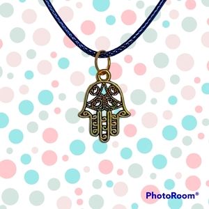 Hand charm necklace